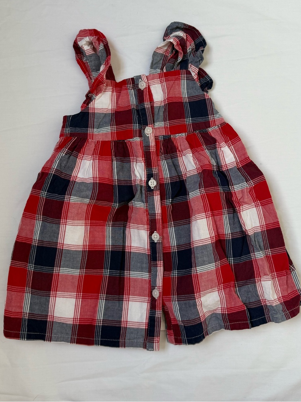 OshKosh B'gosh Red White Navy Plaid Sundress